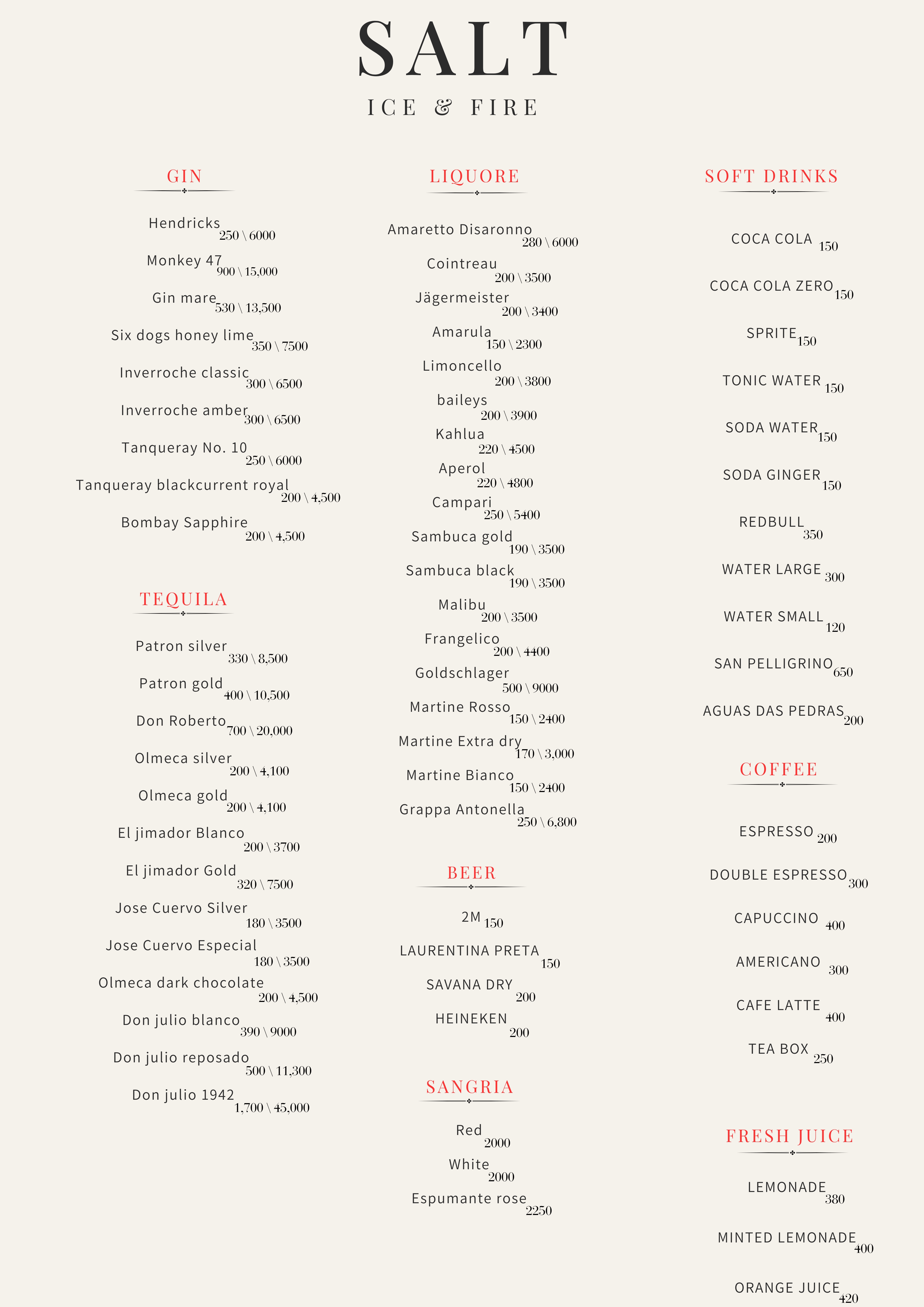 Portuguese Drinks Menu Page 6